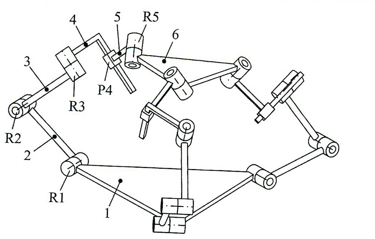 Non-concurrent axis symmetric two-rotation one-movement parallel mechanism with two-degree of freedom planar subchains