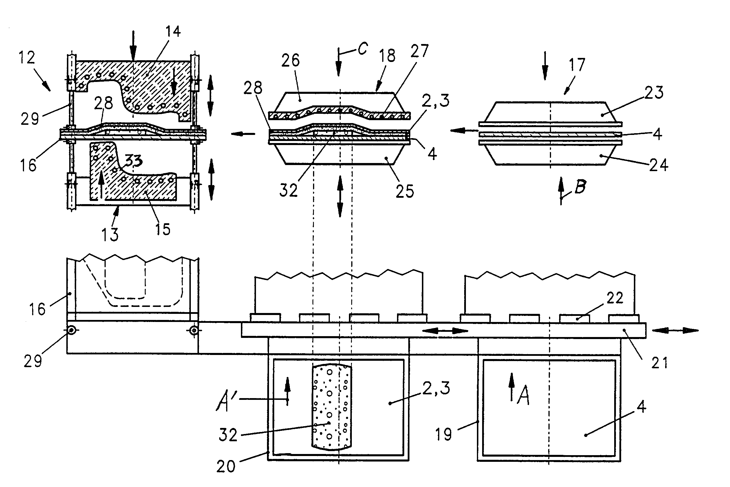 Method and apparatus for making a trim component with a foam core having a smoothly varying thickness