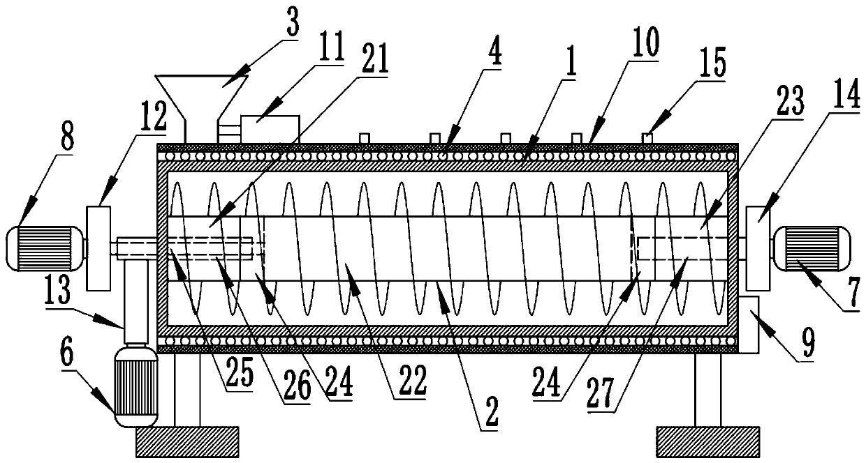 Cable plastic extrusion device