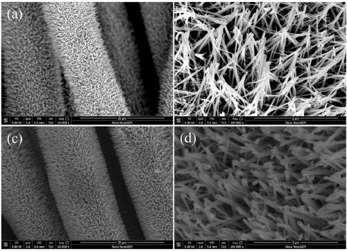 Flexible ZnO@TiN core-shell structure array cathode and preparation method thereof