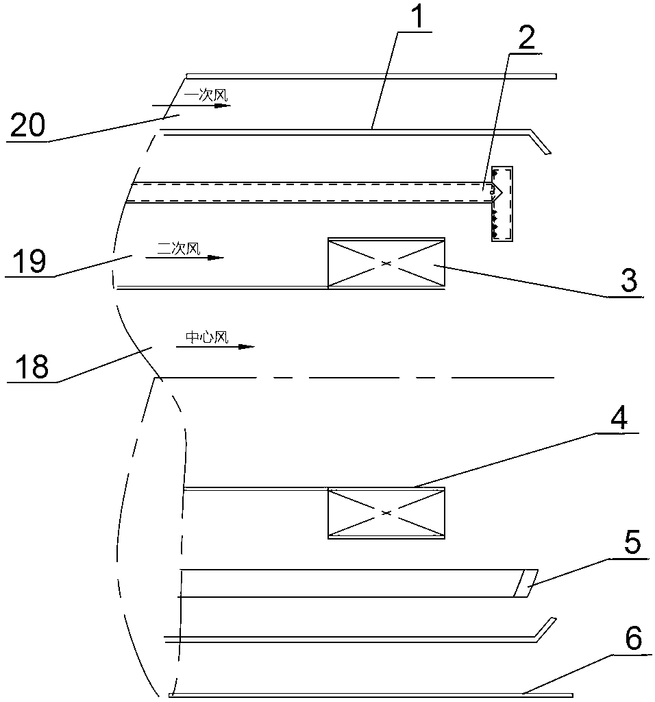 Fuel gas combustion device with ultra-low NOx emission amount and fuel gas distribution method