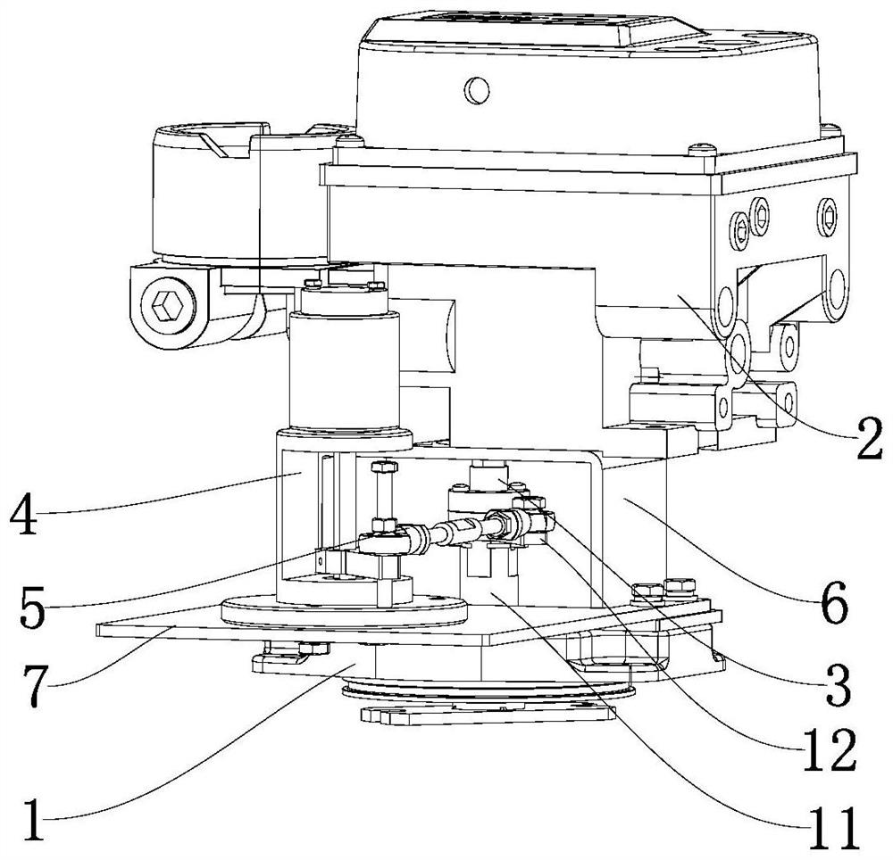 Device for measuring angular displacement of angular travel regulating valve by using Hall sensor