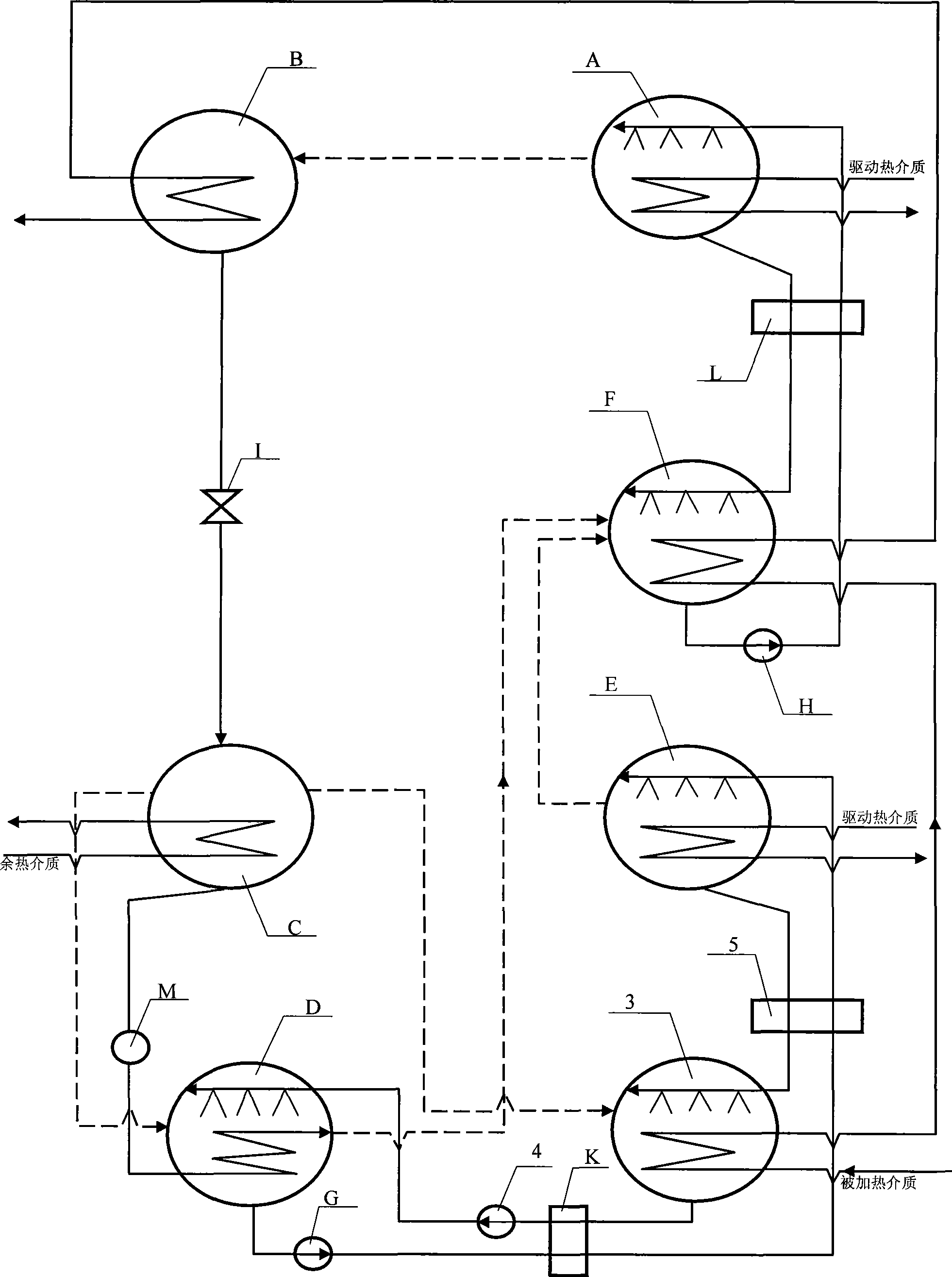 Low-temperature heat supply terminal increased double-generator absorption heat pump