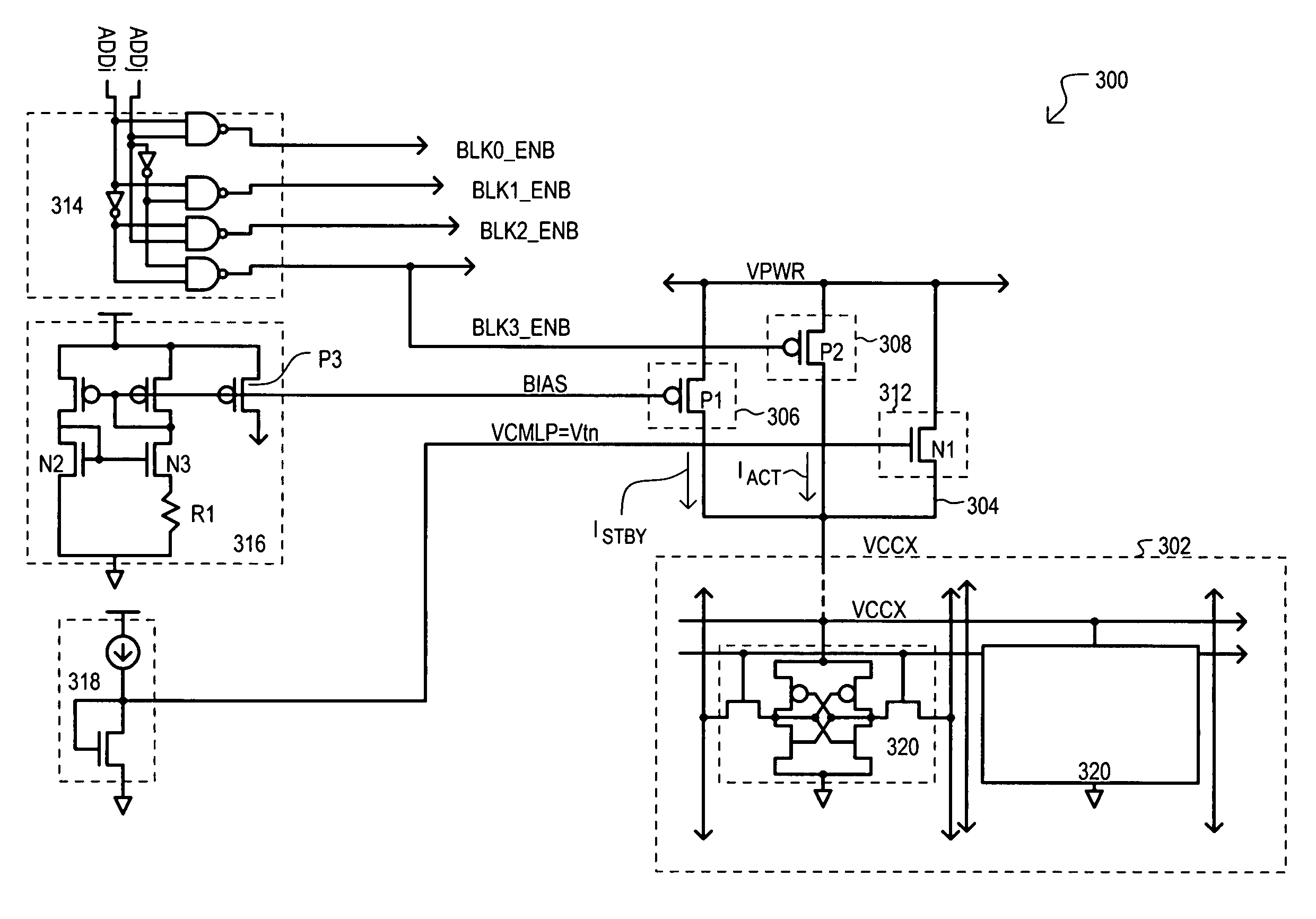 Current source architecture for memory device standby current reduction