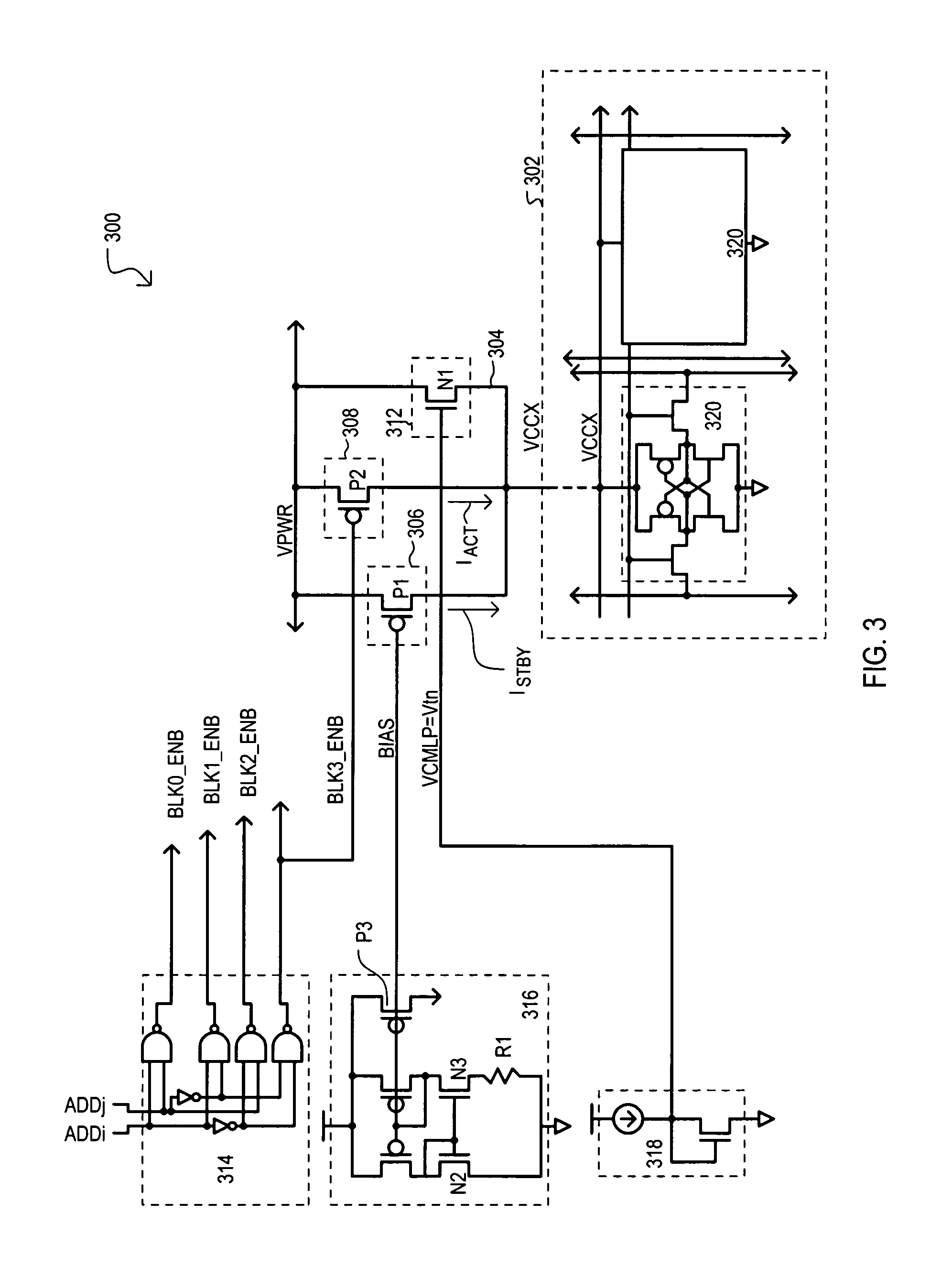 Current source architecture for memory device standby current reduction