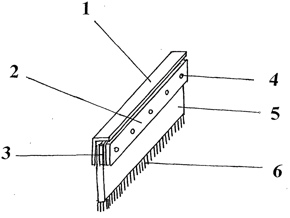 Pressing plate gluing brush