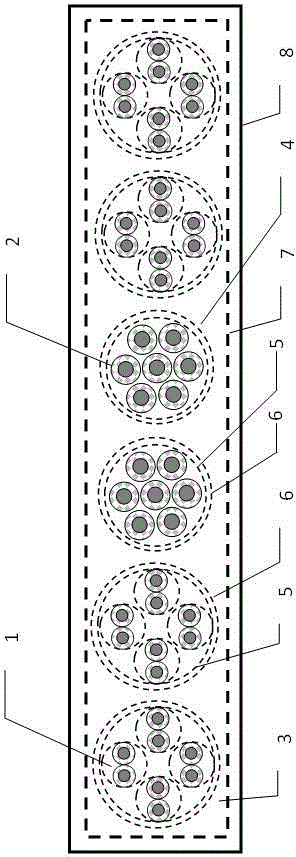 Rectangular watertight cable for underwater launching