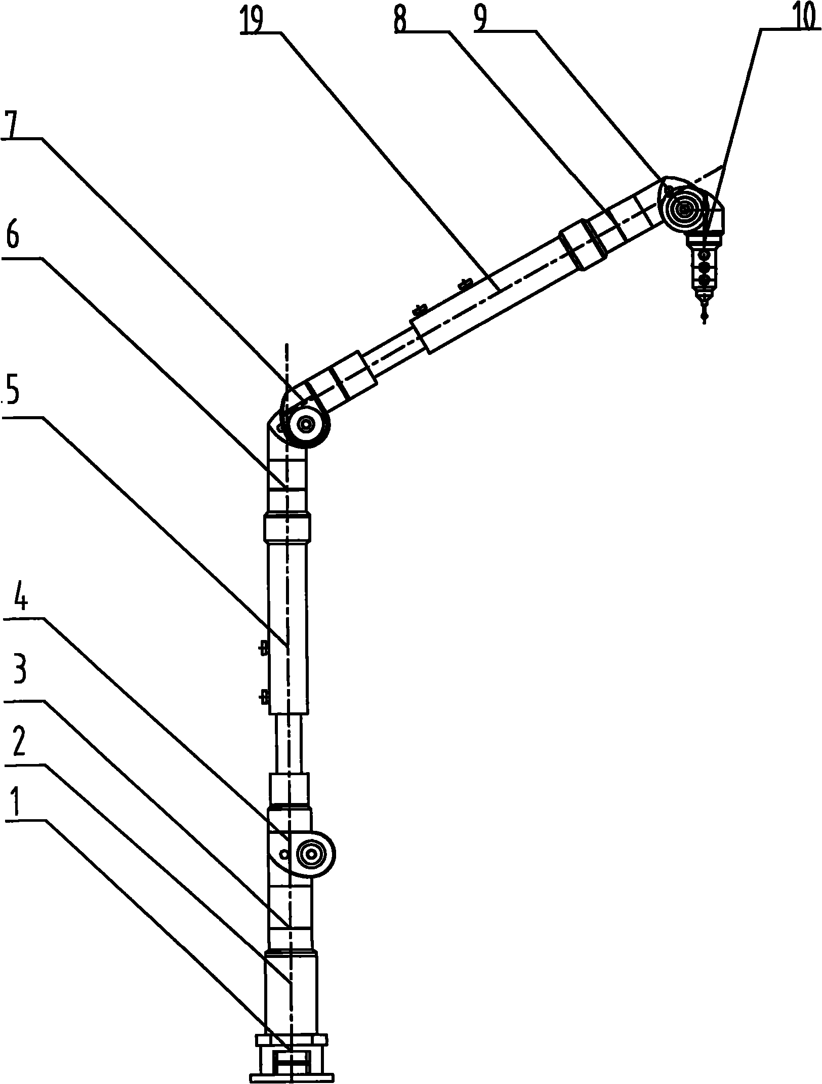 Variable rod length articulated arm type coordinate measuring machine