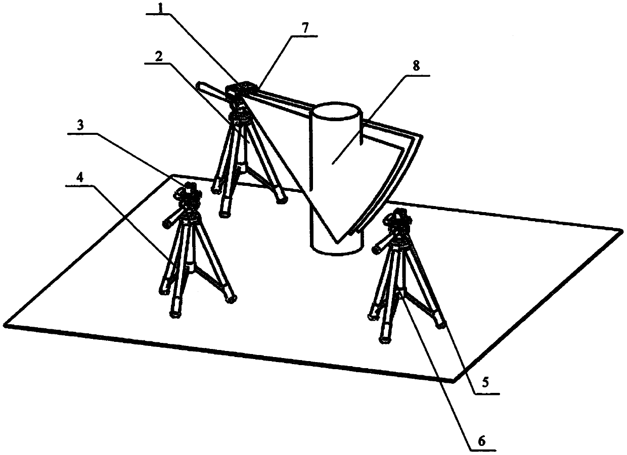 Automobile detection non-common-field-of-view camera global calibration system and method based on surface light field