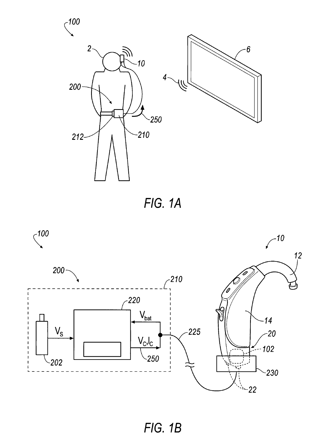 Wearable battery charging technology for rechargeable hearing aid batteries