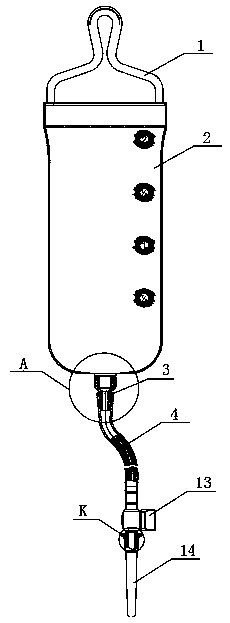 Folding easy-to-clean enema bag and assembly method thereof