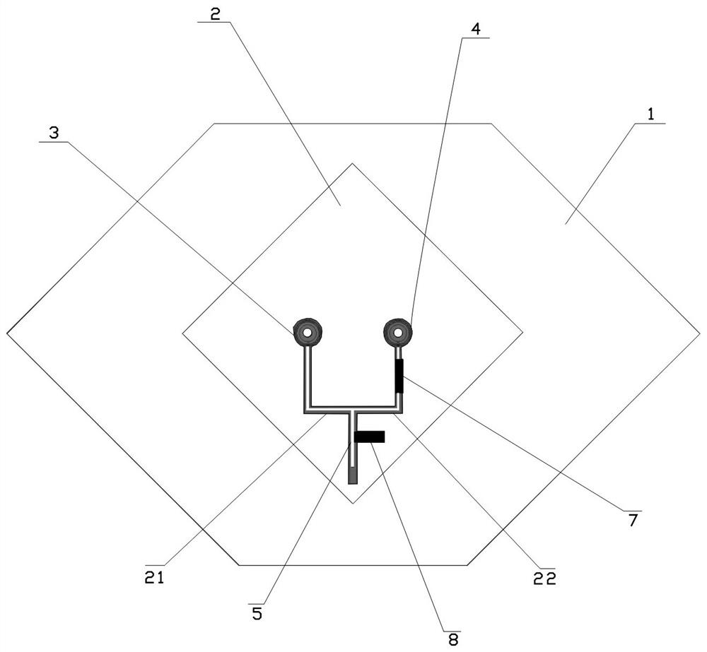 A patch antenna structure with adjustable pattern and antenna feeder board