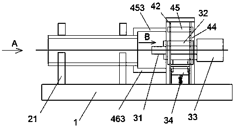 A steel pipe processing device with a lifting spindle