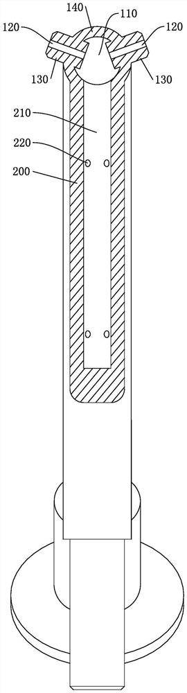 Spray pipe for fixing thermal shrinkage label