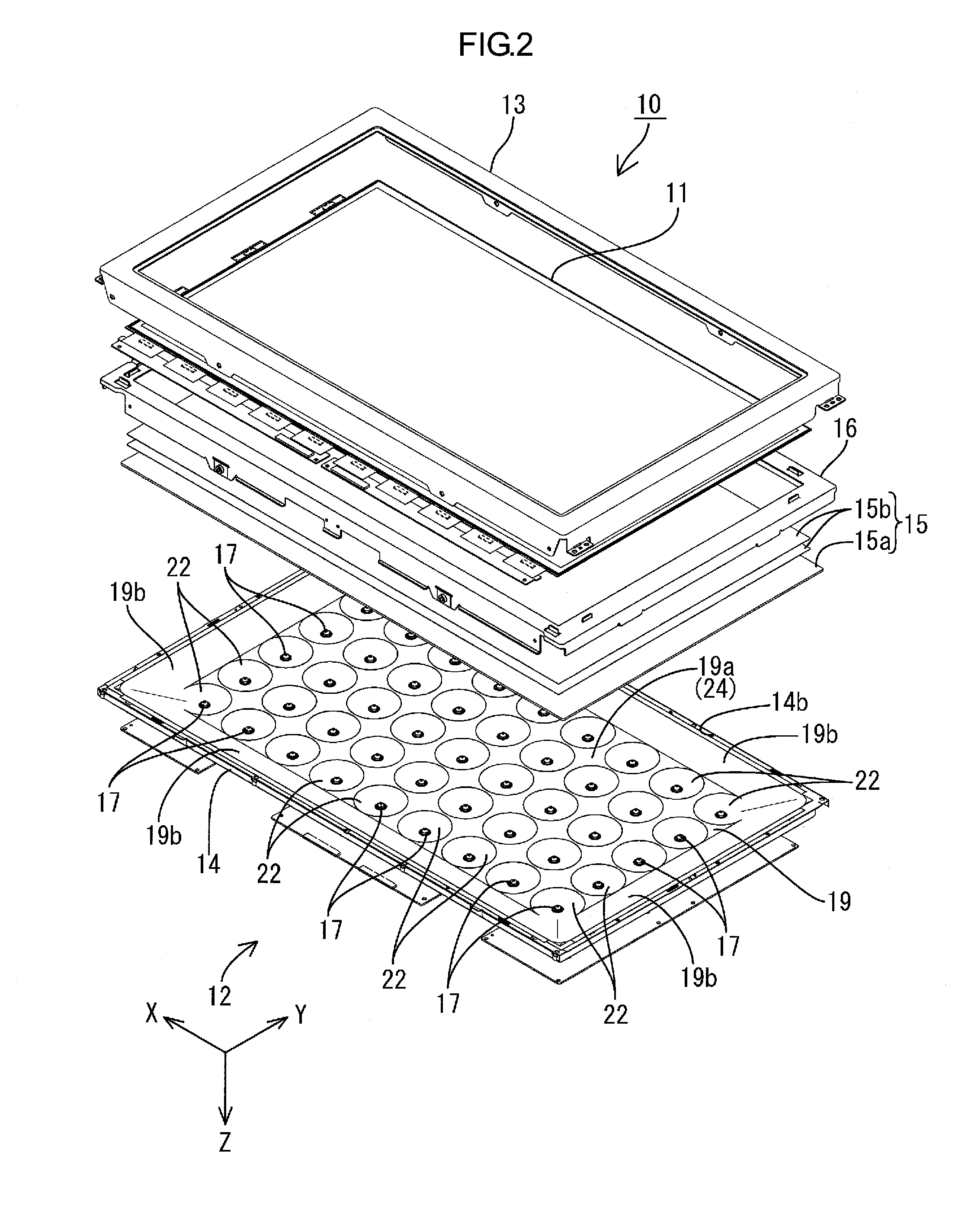 Lighting device, display device and television device