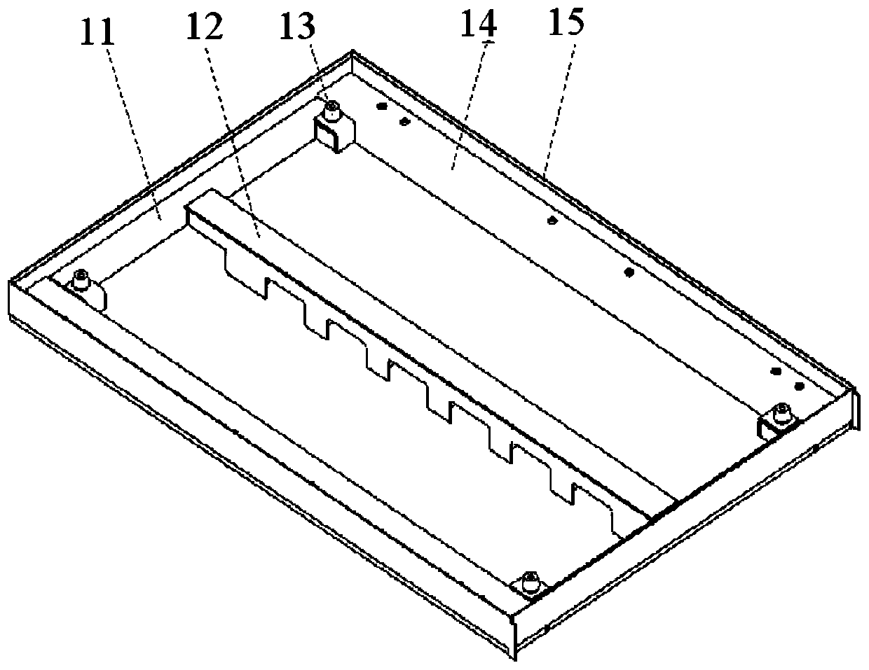 The installation structure of the movable module of the power storage battery pack used in the airtight hybrid electric locomotive