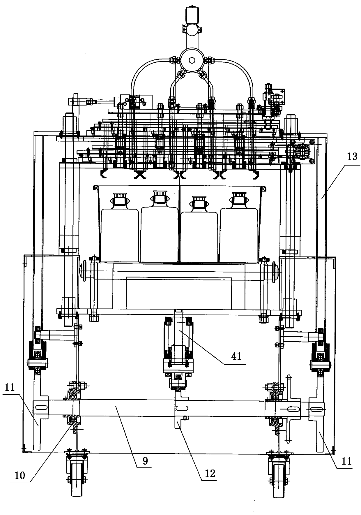 Fully-automatic liquid inoculating machine of bag-cultivated edible mushroom bag