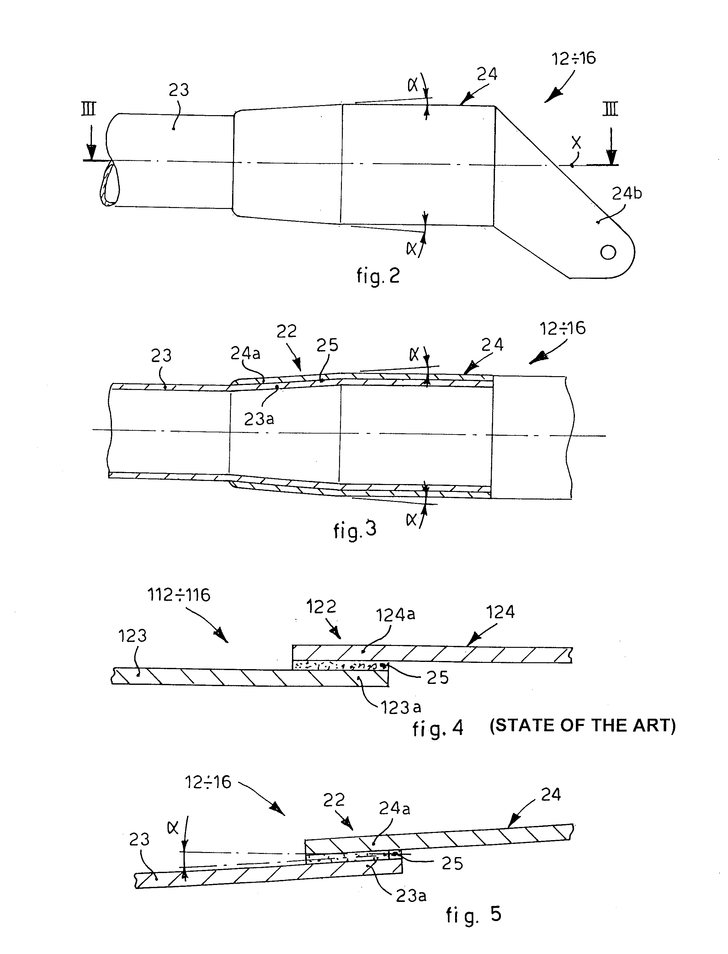 Arm made of composite material and relative production method