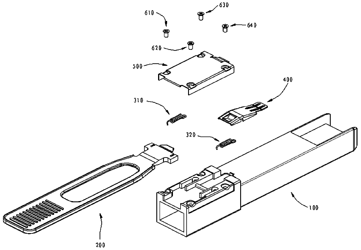 Long handle module mounting and unloading device