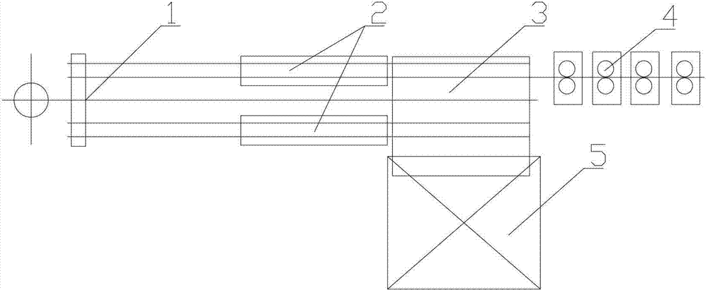 Continuous casting and rolling device and method for producing long profiles