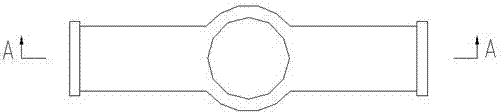 Power divider suitable for conversion from overmoded circular waveguide to two paths of rectangular waveguides