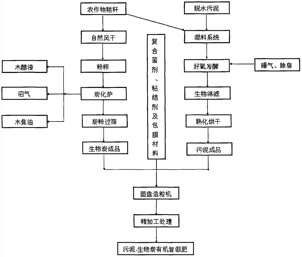 Sludge-biological carbon organic compound fertilizer and preparation method thereof