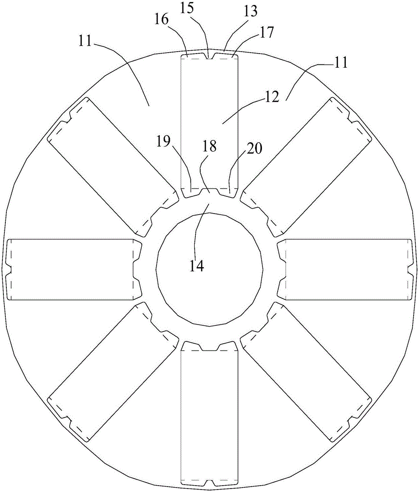 Motor and rotor core thereof