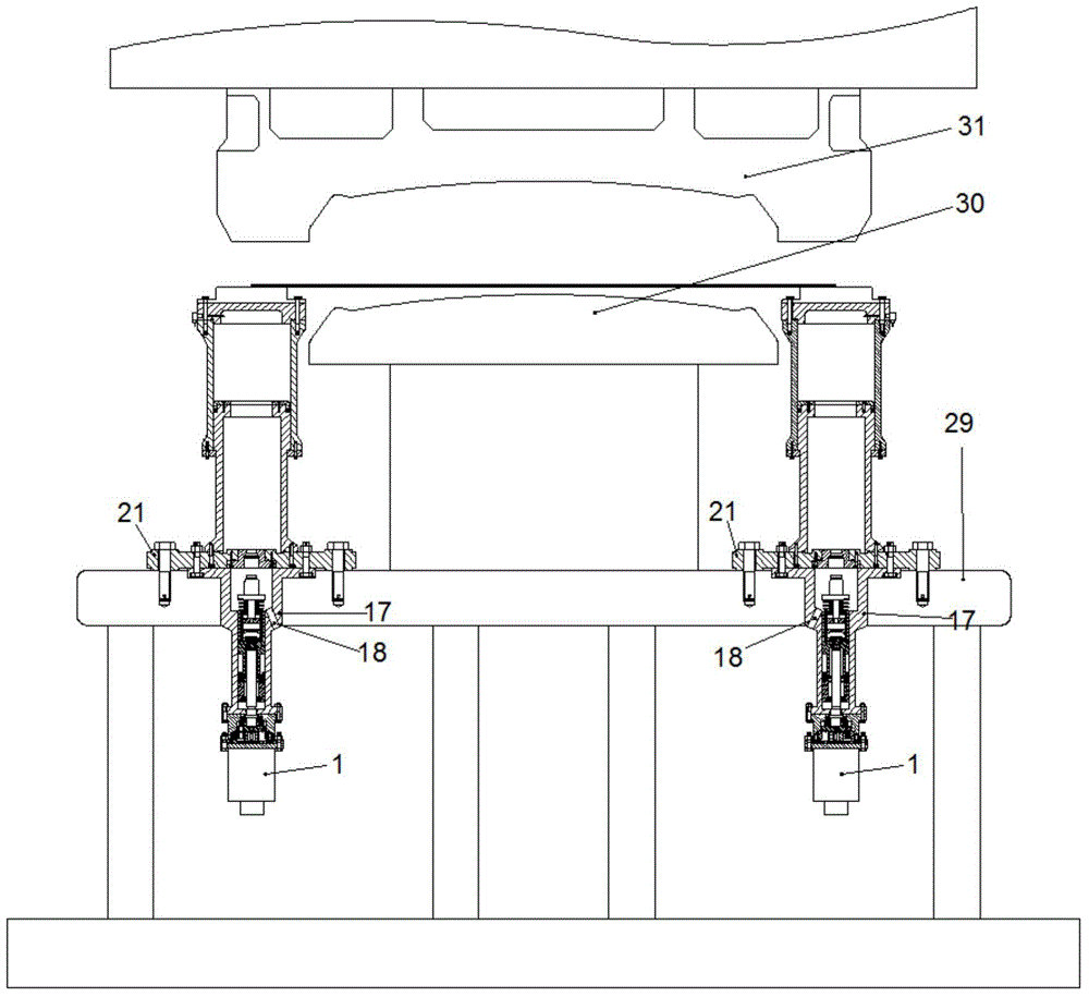 Hydraulic extension cushion with planetary roller screw driven by alternating-current servo synchronous motor