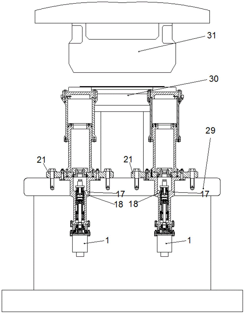 Hydraulic extension cushion with planetary roller screw driven by alternating-current servo synchronous motor