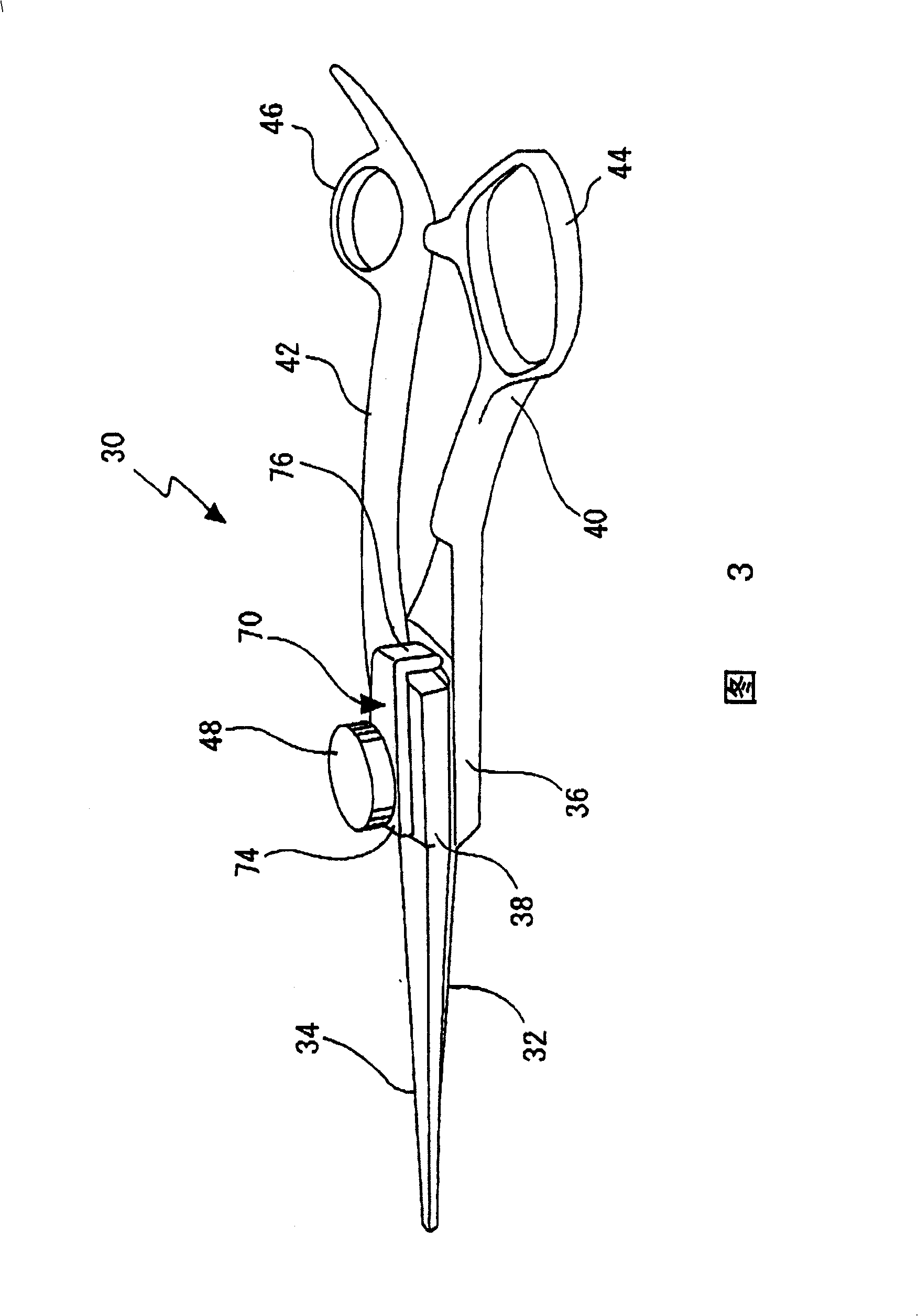 No- wear scissors for hair cut and the like application occasions