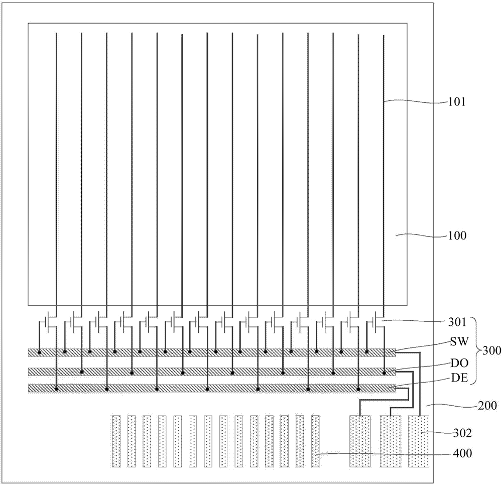 Array substrate, display panel, and testing method of display panel