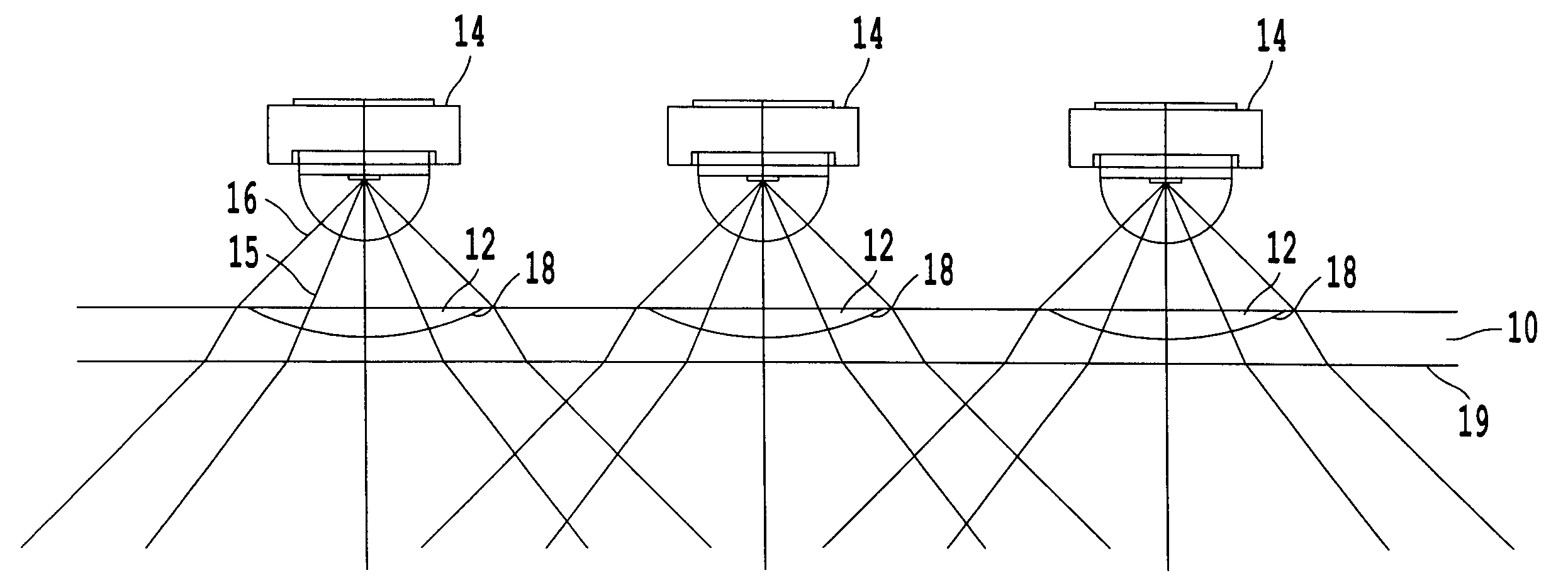 LED lens array optic with a highly uniform illumination pattern