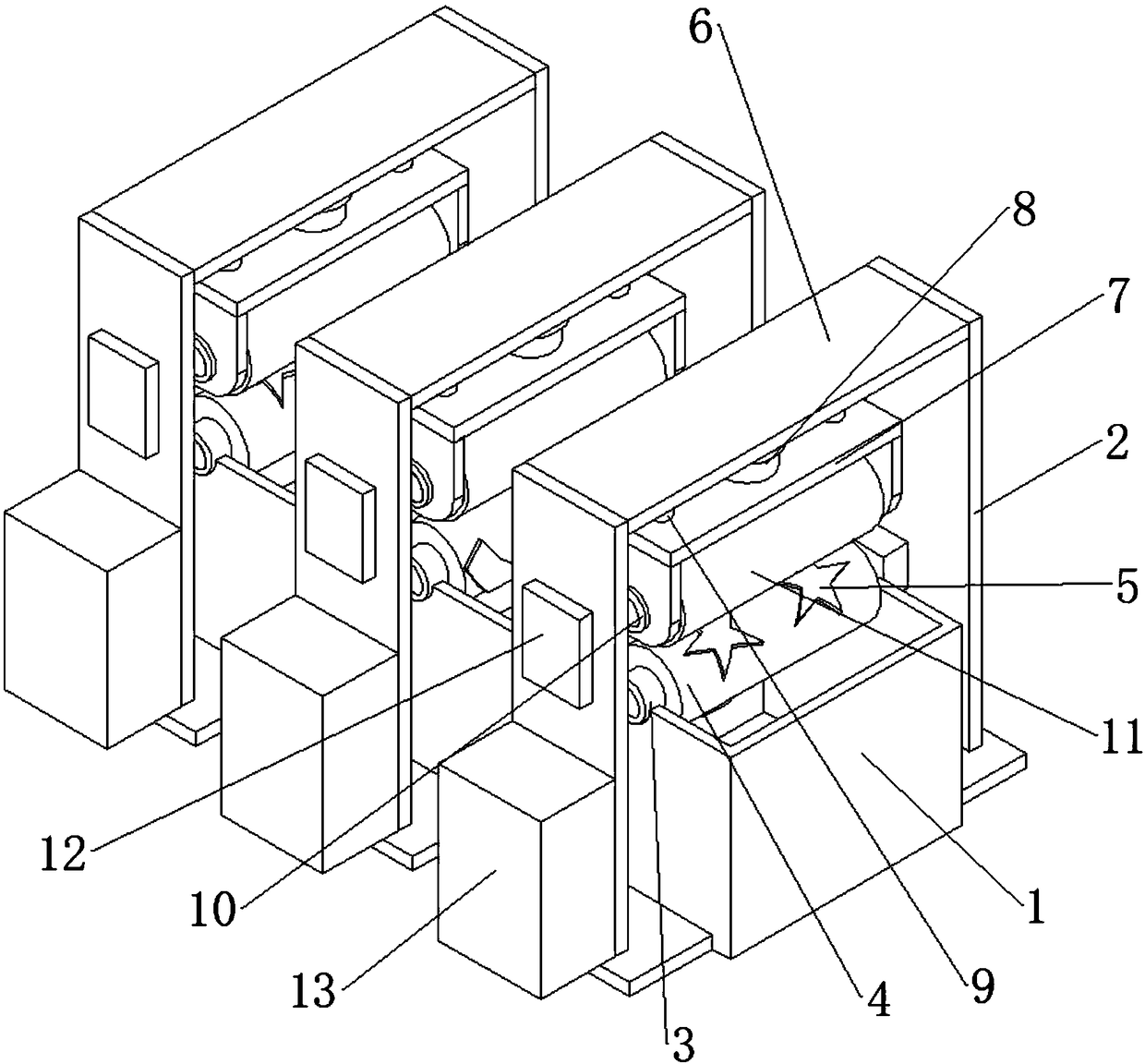 Multi-pattern space dyeing equipment for fabric