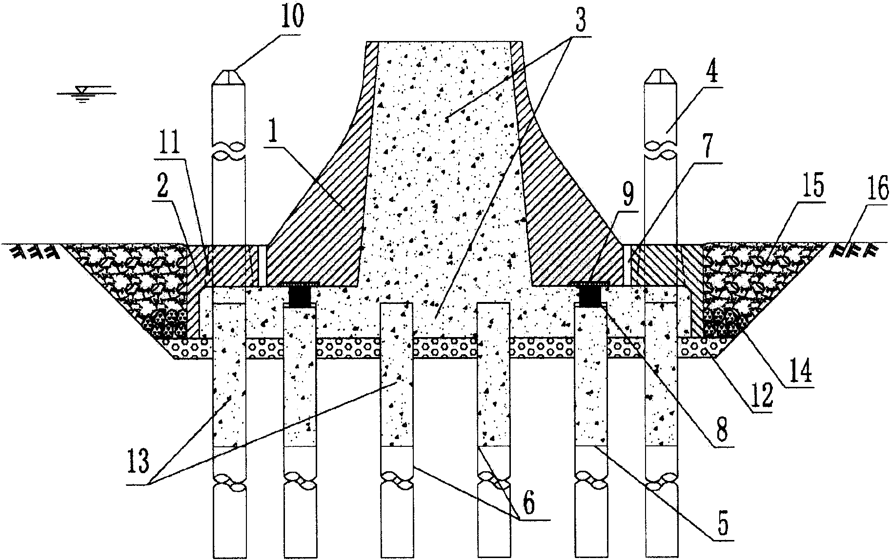 Bridge prefabricated foundation and bed-burying method thereof