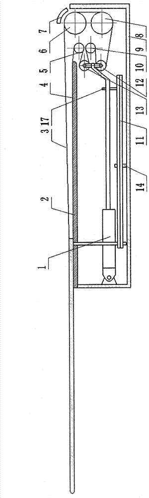 Full-cloth-width patient transferring bed surface and motion control structure thereof