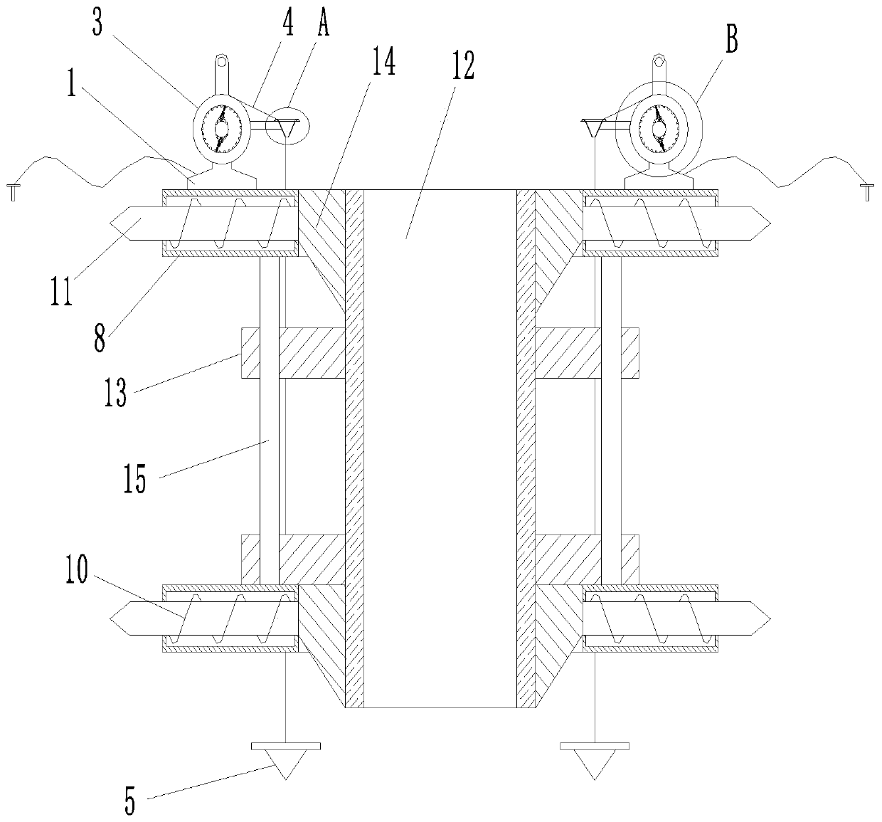 Simple cast-in-place pile hole depth measuring device and implementation method