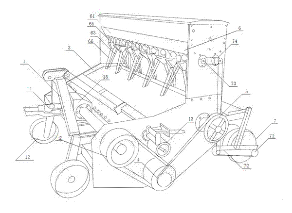 Straw field return no-tillage fertilization seeding machine