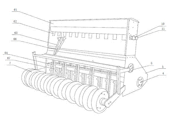 Straw field return no-tillage fertilization seeding machine