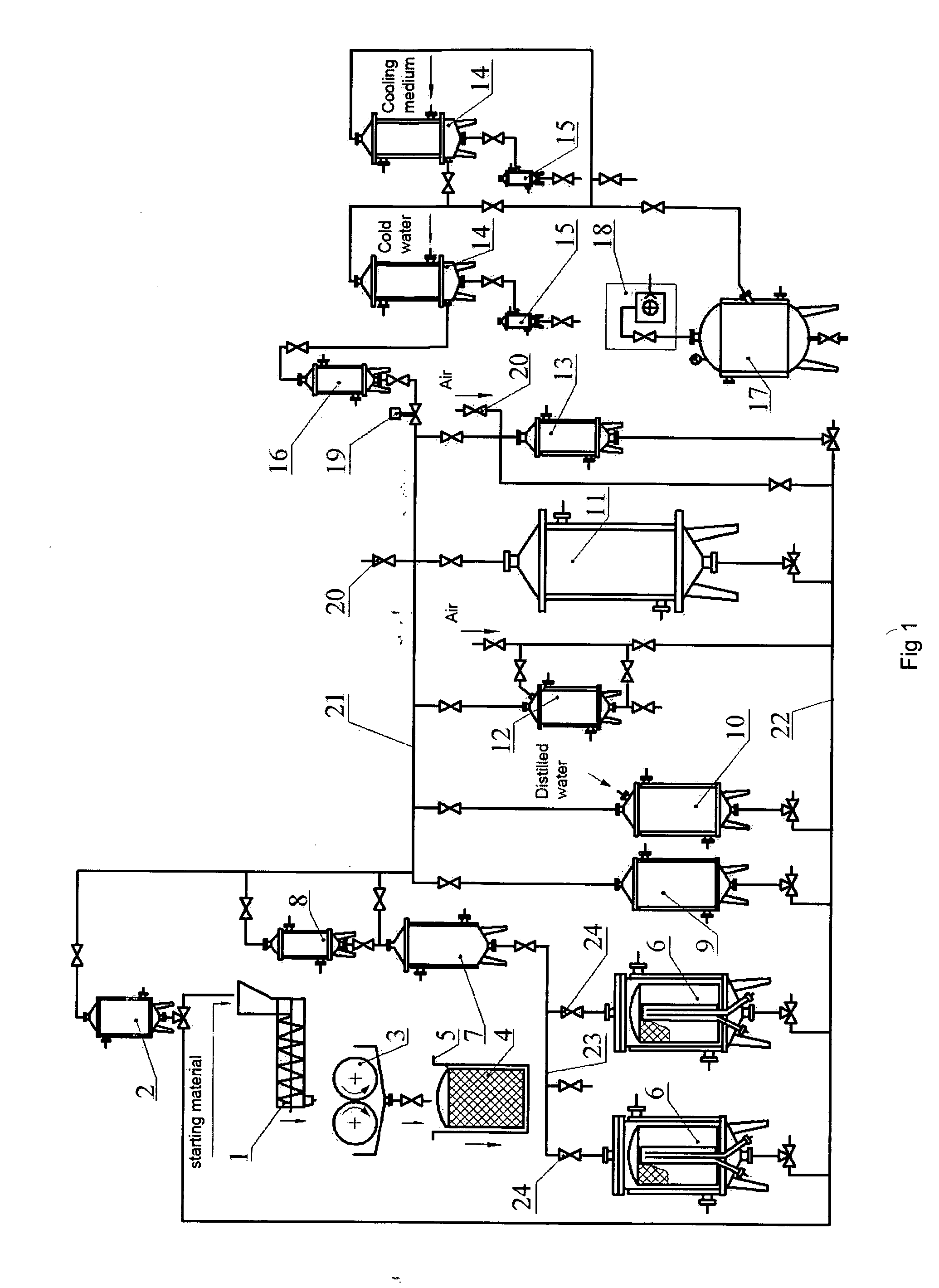 Method for extracting materials and device for implementing same