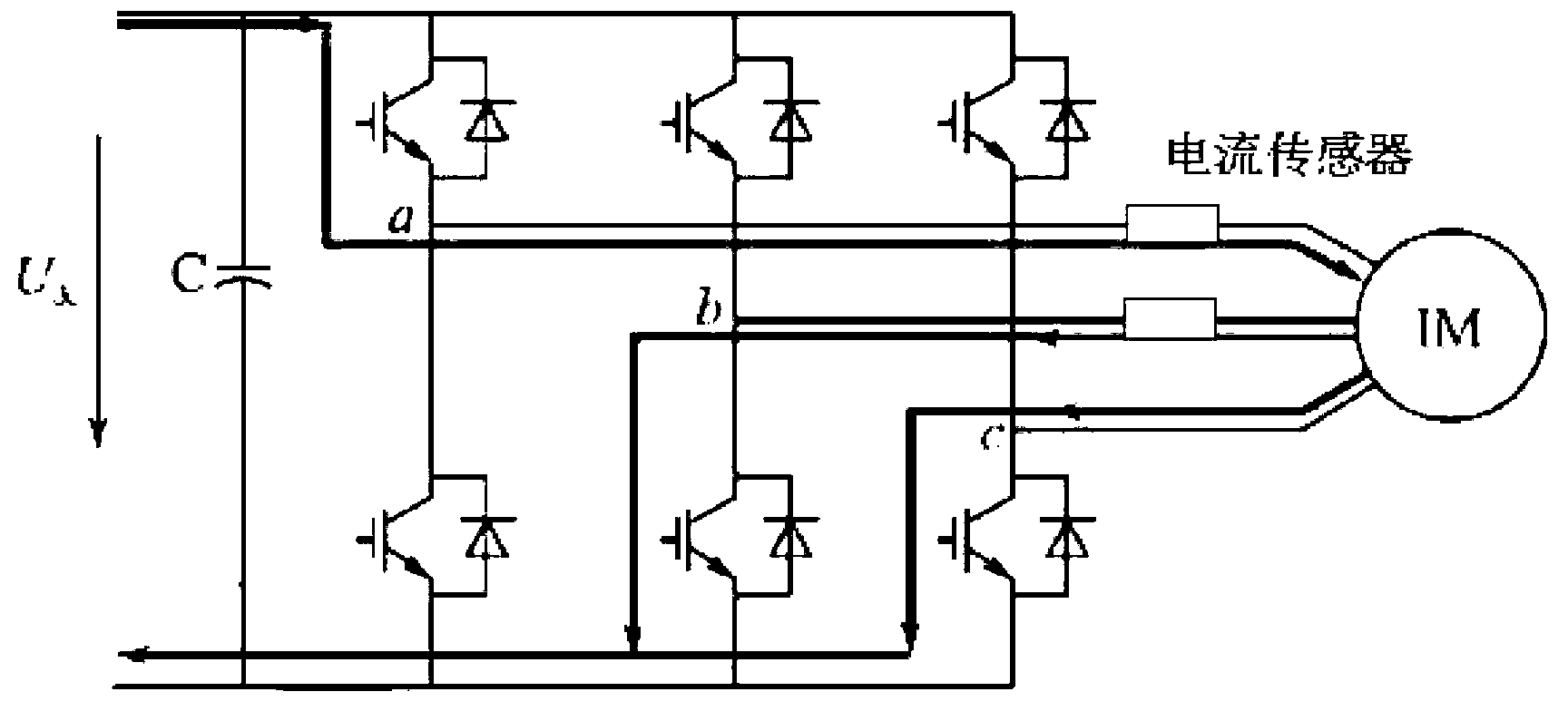 Three-phase current reconstruction method using single sampling resistance