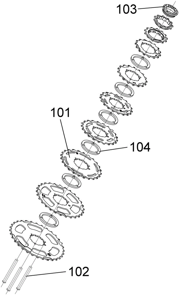 A kind of multistage flywheel of variable speed bicycle