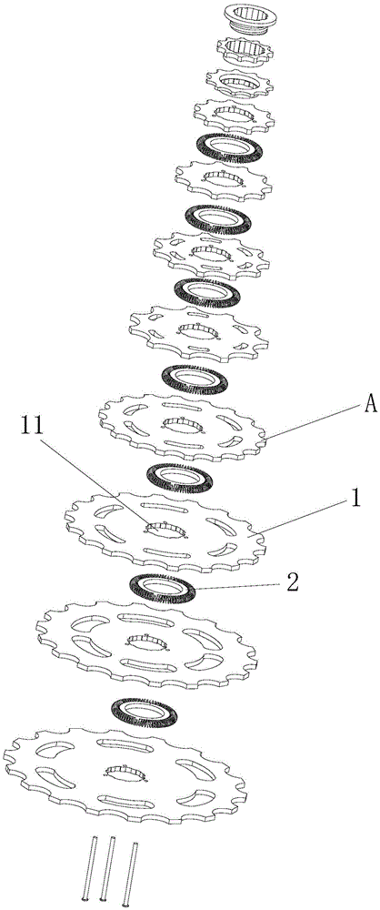 A kind of multistage flywheel of variable speed bicycle