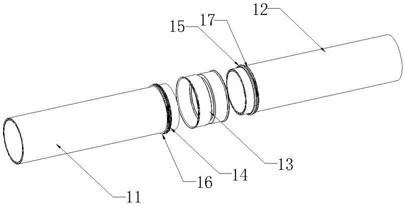 Hollow wall winding pipe connecting structure