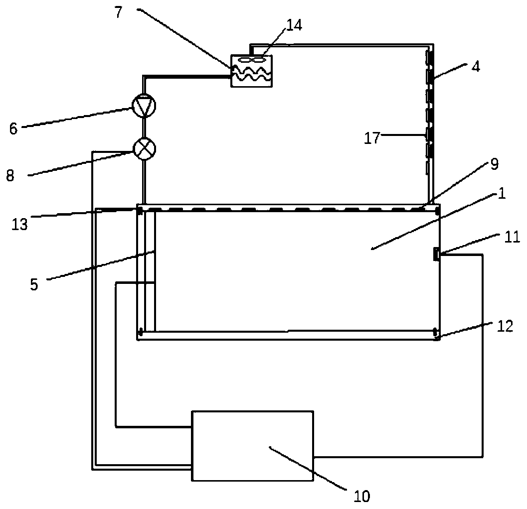 Low-energy-consumption thermoelectric power generation battery heat dissipation and preservation system and application