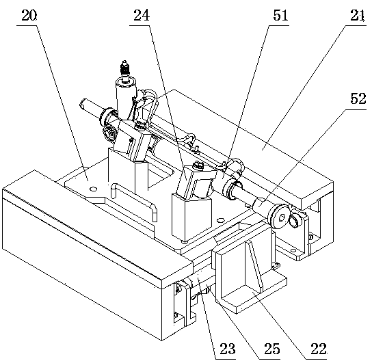 Automatic detecting and adjusting machine table for gear and rack meshing gap of automobile steering device