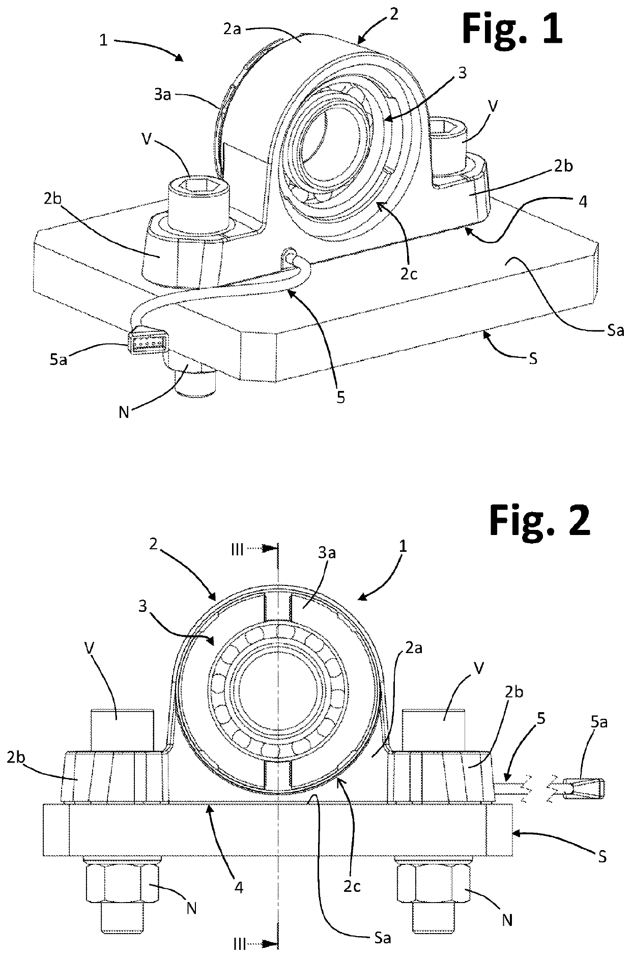 Sensorized supporting device for bearings