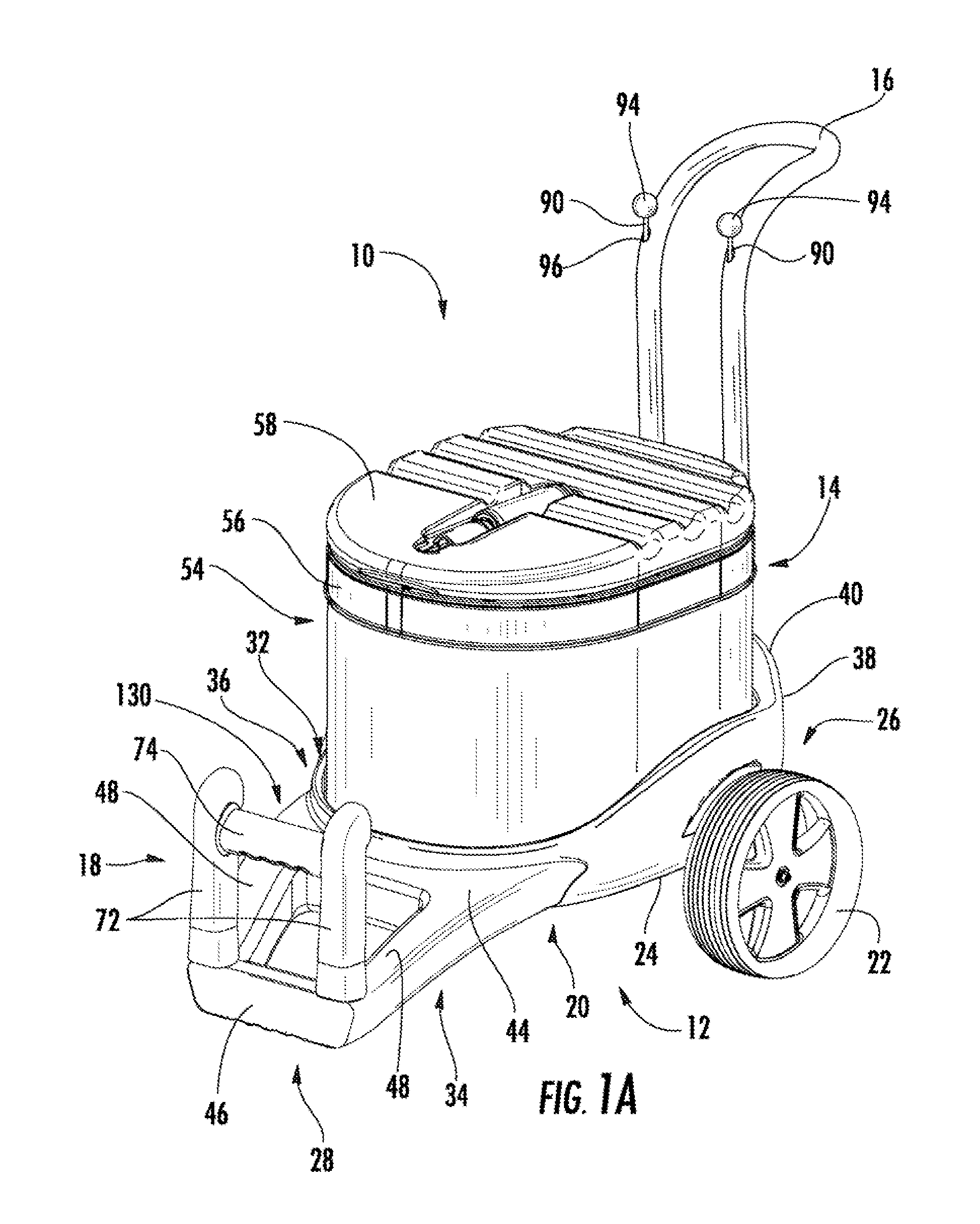 Wheeled travel cooler with inflatable sidewalls