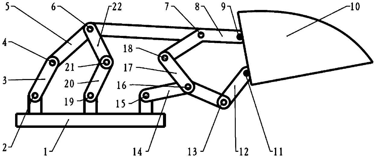 Electromagnetic braking initiative metamorphic multi-connecting-rod controllable excavation mechanism