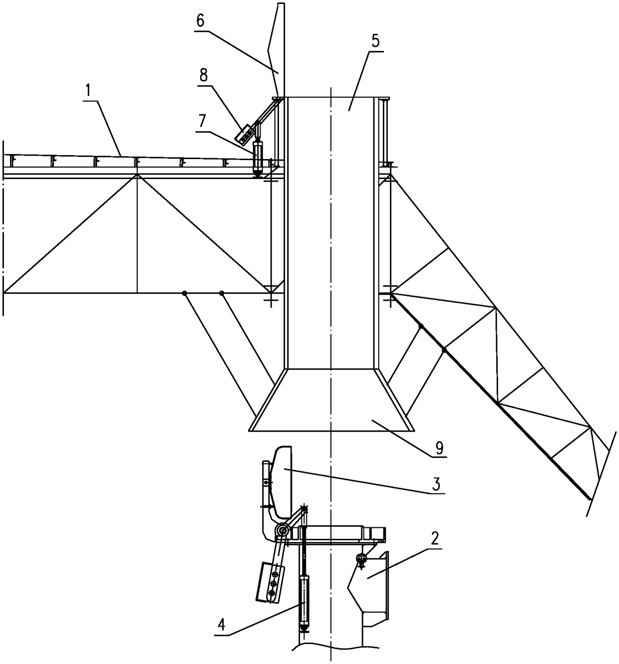 Fire guide device of coke oven ascending pipe as well as working method thereof