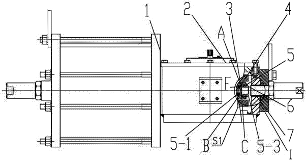 A kind of anti-shock buffer mechanism of angular stroke cylinder